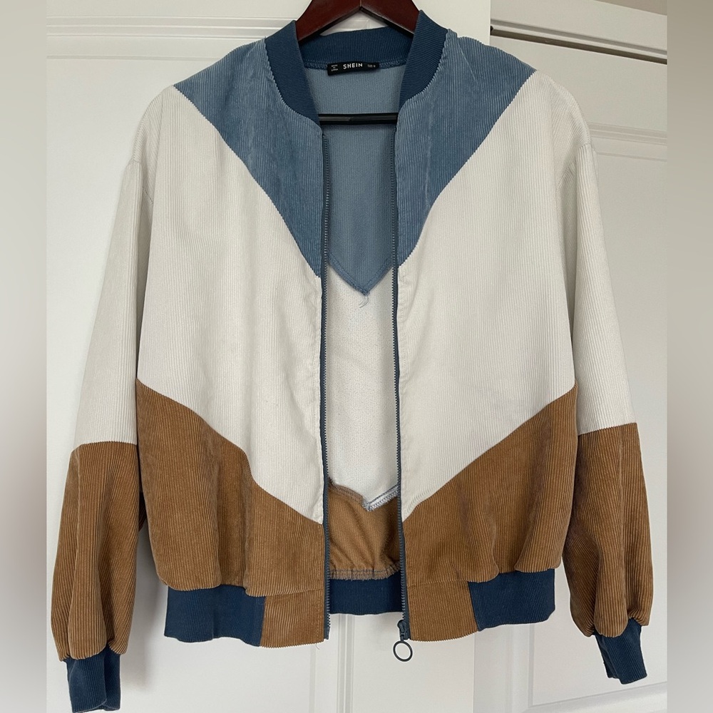 Women’s Colorblock Bomber Jacket Size Medium
